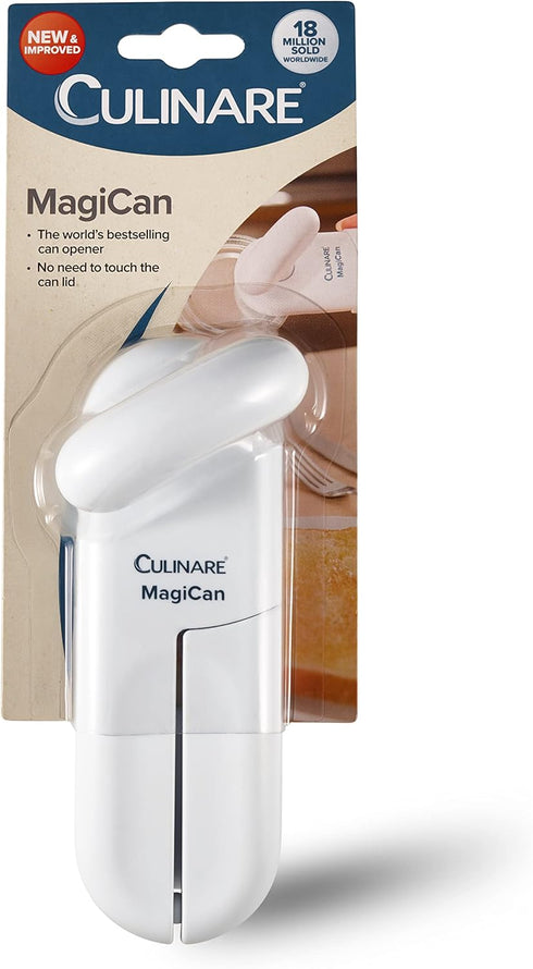 MagiCan Manual Can Opener - Heavy Duty Kitchen Gadget, Effortlessly Open Cans, White, Stainless Steel...