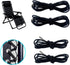 4pcs Black Replacement Cord for Zero Gravity Chair Universal Elastic Chair Repair Cord Ties Kit for Sun Loungers, Garden Chairs, Outdoor Recliners...