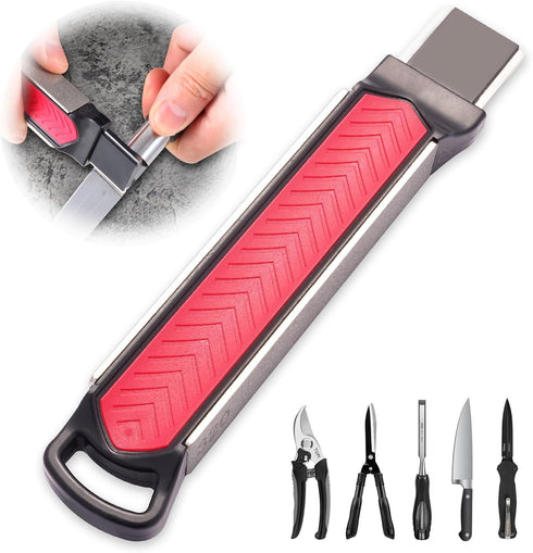 Upgraded Garden Tool Blade Sharpener, Multi Pocket Knife Sharpener for Sharpening Garden Tools, Yard Tools, Scissor, Knives, Axe, Lawn Mower Blade...