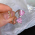 Pink Bow Rings for Women 925 Sterling Silver Cubic Zirconia Mother Daughter Ring Promise Rings for Her Dainty CZ Adjustable Stackable Rings Jewelr...