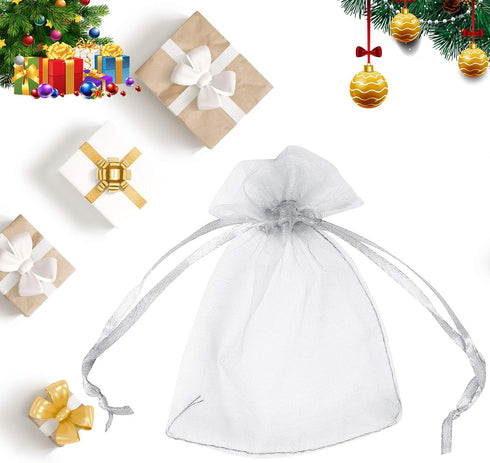 Boshen 100/200PCS Organza Gift Candy Sheer Bags Mesh Jewelry Pouches Drawstring Bulk for Wedding Party Favors Christmas 3"x4" 4" X 6" 5"x7" (3" X ...