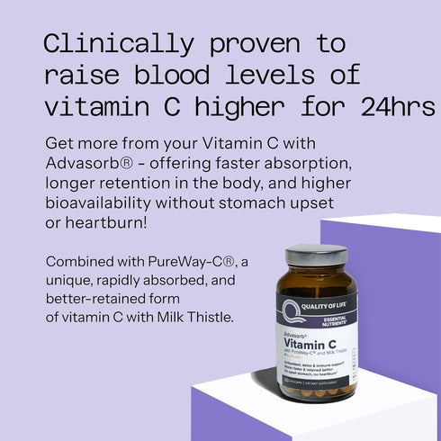 Quality of Life - Advasorb® Vitamin C Supplement - 60 Vegicaps...