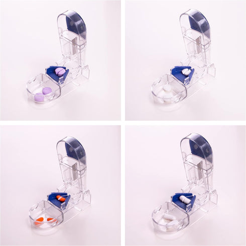 Apex Ultra Pill Cutter, Professional Medical Pill Splitter with Retracting Blade Guard, for Precise Cutting Small or Large Tablets, Vitamins, Blue...