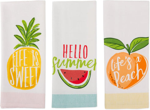 DII Watermelon Collection, Summer Fun, Dishtowel (Set of 3) Hello Summer...