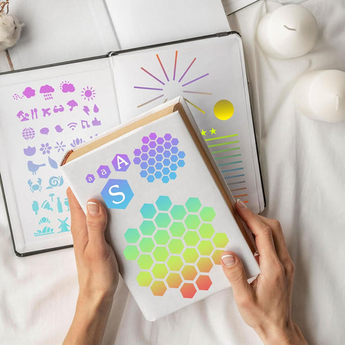 38 Pcs Journal Stencils Planner Stencils for Painting DIY Season Drawing Templates for Notebook Diary Scrapbook Journal 5.1" X 7.9"...