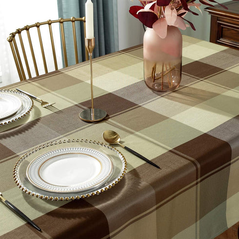 Rectangle Tablecloth Plaid Style Polyester Table Cloth Spillproof Dust-Proof Wrinkle Resistant Heavy Weight Table Cover for Kitchen Dinning Tablet...