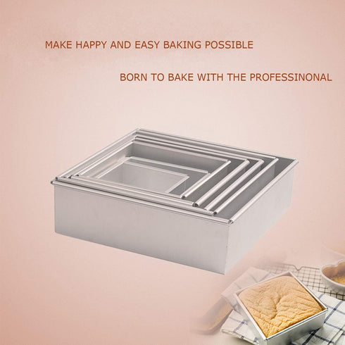 Anodized Aluminum Square Cheesecake Pan Chiffon Cake Mold Baking Mould with Removable Bottom 6 Inch x 6 inch x 3 inch...
