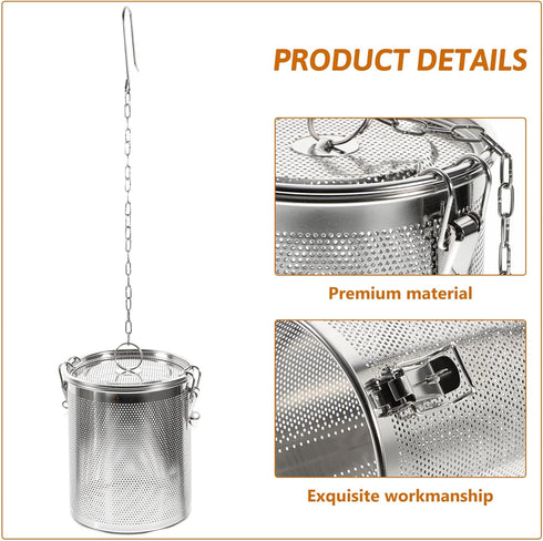 Hemoton Stainless Steel Tea Ball Infuser Large Capacity Tea Strainer Infuser Cooking Strainer Basket Seasoning Strainer with Extended Chain Hook f...