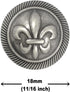 Bezelry 12 Pieces Fleur De LYS Domed Gray Silver Metal Shank Buttons 18mm (11/16 inch)...
