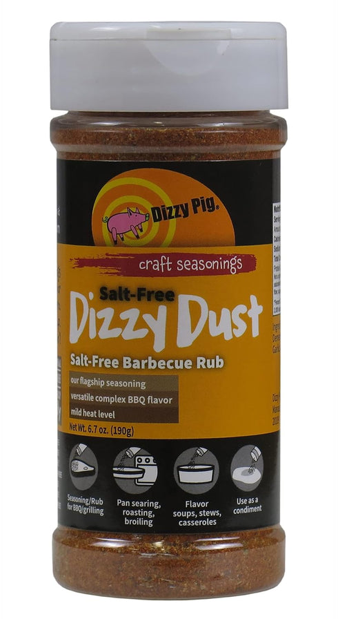 Dizzy Pig Salt Free Dizzy Dust All Purpose Seasoning and BBQ Rub - 6.7oz...