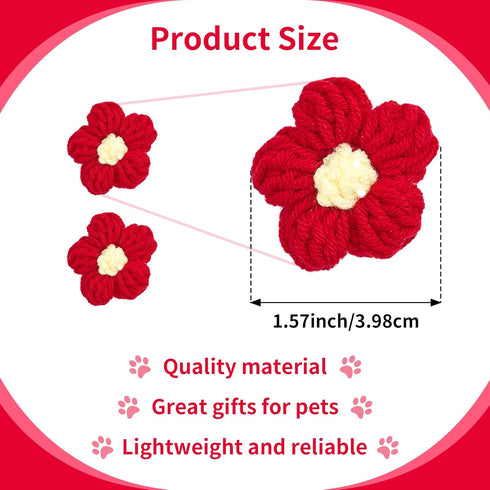 PET SHOW 10Pairs/Pack Flower Dog Hair Bows for Small Medium Dogs Yorkie Girl Boy Flower Bows with Rubber Band Doggies Cat Grooming Hair Accessorie...