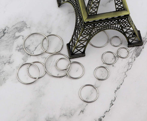 50 Pcs Sliver Assorted Multi-Purpose Metal O Ring for Hardware Bags Ring Hand DIY Accessories - 13mm, 15mm, 20mm, 25mm, 32mm (O Ring)...
