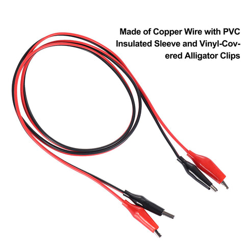 5 Groups 1M Test Leads Set with Alligator Clips,Red and Black Alligator Clips, Clips Electrical, Double-Ended Jumper Wires...