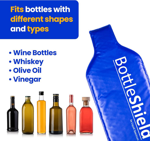 6 Pack Reusable Wine Protector Travel Bag by Bottle Shield - Bubble Cushioning Wrap Suit - Unbreakable Bottle Sleeve, Leak Proof - Wine Tote Bags ...
