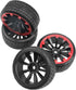 1/10 RC Drift Tire Hard Plastic Tires & 12mm Hex Hub Wheel Rims Compatible with Traxxas HSP Tamiya Kyosho Himoto HPI Redcat MST 1/10 On-Road RC Dr...