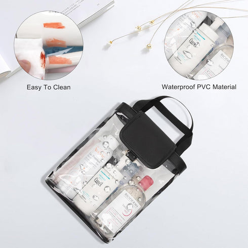 Travel Toiletry Bag, Clear Hanging Toiletry Bag for Women Men, Waterproof Travel Bag for Toiletries, Transparent Makeup Bag Cosmetic Organizer, Po...