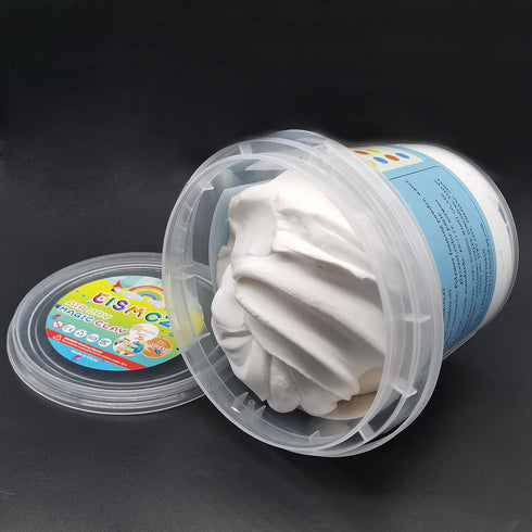 White Air Dry Modeling Clay 10.5 oz Ultra Light Magic Molding Clay No Crack Dough Primary Colors for Adults Kids Art Craft Kit...