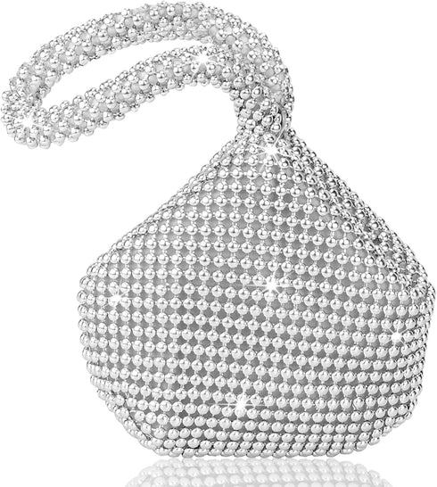 Hysagtek Silver Purse for Women, Small Silver Rhinestone Purse Sparkly Bag, Sparkly Purses, Rhinestone Clutch, Sequin Purse, Silver Clutch Purses ...
