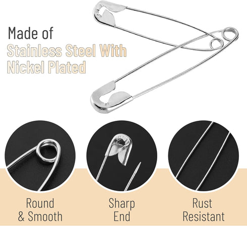 Mr. Pen- Safety Pins, 3 Inch, 50 Pack, Oversize Safety Pin, Large Safety Pins for Clothes, Oversized Safety Pins for Clothes, Large Safety Pins He...