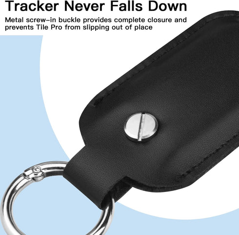 Compatible with Tile Pro 2022 Case, Microfiber Leather Holder Case Protective Cover with Key Ring for Tile Pro 2022 Tracker, 1 Pack (Black)...