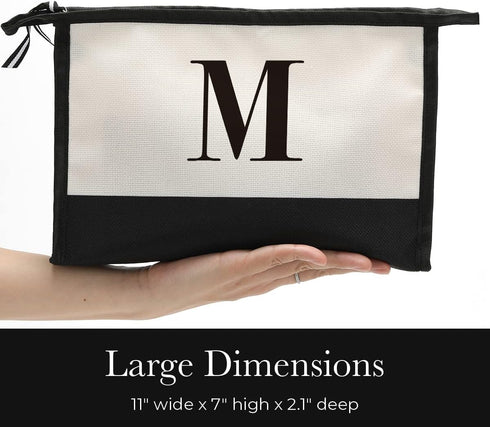 Monogrammed for Women Initial bridesmaid gifts, Personalized monogram Monogram Cosmetic Bag,Travel Makeup Bag Suitable for Wedding weekend Beach G...