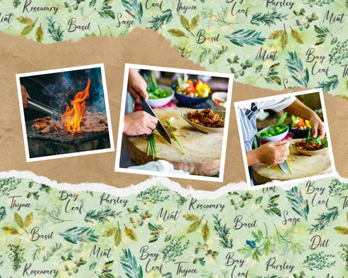 Kitchen Scrapbook Paper - Cooking Scrapbook Kit Cardstock with Kitchen Tools, Lemon, Herbs, Spices Designs - Double Sided 12x12 Cooking Scrapbook ...
