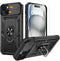 Goton for iPhone 15 Case with Screen Protector - Slide Camera Cover Protective Phone Case with Ring Stand, Heavy Duty Shockproof Rugged Bumper for...