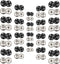 Meikeer 100 Sets Sew on Snaps Sewing Snaps for Fabric Metal Snaps Fasteners Press Studs Buttons for Sewing, Black and Silver(8.5mm,10mm,12mm)...