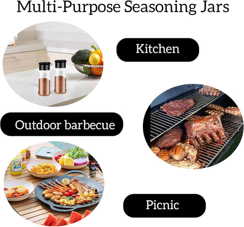 6 Pcs Plastic Spice Jars with Shaker Lids, 3 oz Seasoning Containers, Round Empty Spice Bottles Storage Clear Seasoning Bottles Storage Spice, Pep...