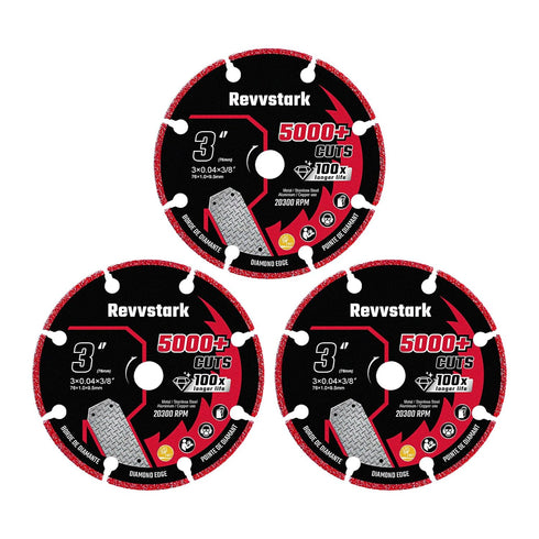Diamond Cutting Wheel 3 x 3/8 Inch for Metal, Meatl Cutting Disc, Cut Off Wheel 3 Inch for Metal with 5000+ Cuts on Rebar, Steel, Iron and INOX 3 ...