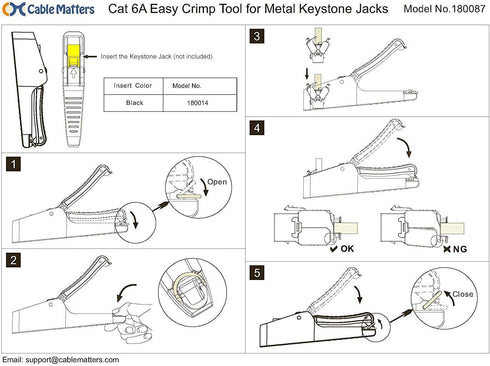 Cable Matters Easy Crimp Tool for Cable Matters Cat6A, Cat 6A Shielded Metal Keystone Jacks...
