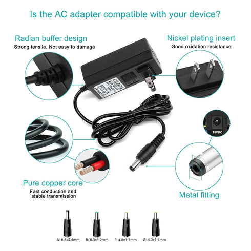 18V AC DC Power Supply Adapter Charger Cable Cord Fit for Hyperice Hypervolt 2 Pro,Hypervolt 2 53200 038-00,Hypervolt Go 55000 001-00,Hypervolt Go...