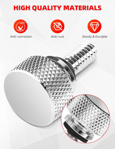 Amazicha 2 PCS Stainless Steel Fender Seat Bolt Screw Chrome 1/4"-20 Thread Compatible for Harley Davidson Touring Softail Dyna Sportster 1996-202...