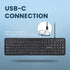 Perixx PERIBOARD-210C Wired Full-Size USB C Keyboard with Quiet Scissor Keys - Compatible with Mac, iPad, Windows, Chromebook, Tablets, Desktop, a...