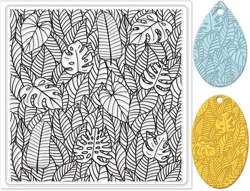 CHGCRAFT Polymer Clay Texture Sheets Leaves Silicone Texture Stamp Sheets Clay Texture Mat Plant Modeling Pattern Pad Texture Sheets for Polymer C...