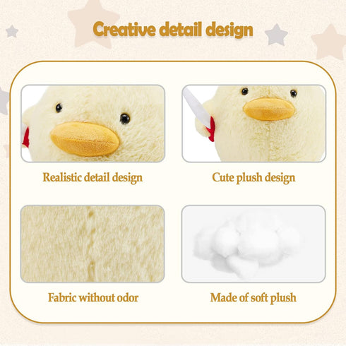 11'' Cute Duck with Knife Plush,Duck Stuffed Animals Soft Toys Yellow Duckling Duckie Plushies Throw Pillow Funny Cuddly Gifts for Kids Boys Girls...