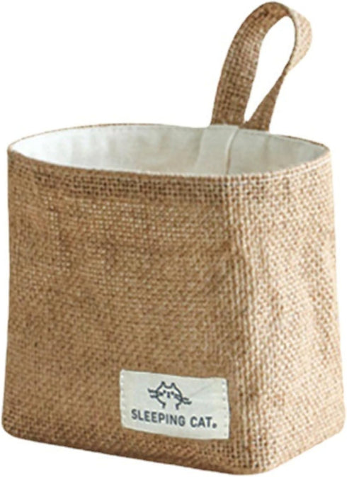Small Cotton and Linen Hanging Storage Basket for Desktop, Ideal for Organizing Keys and Miscellaneous Items....