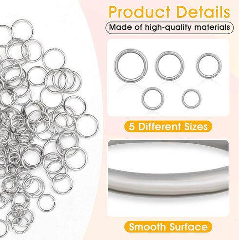 jump rings for jewelry making, 4600Pcs Silver Jump Rings with Jump Rings Open/Close Tools for Jewelry Making and Necklace Repair (Assorted Sizes)...