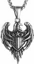 HZMAN Stainless Steel Hawk Eagle Necklace for Men Women Patriotic American Flag Bald Eagle Shield Pendant Jewelry Gift...