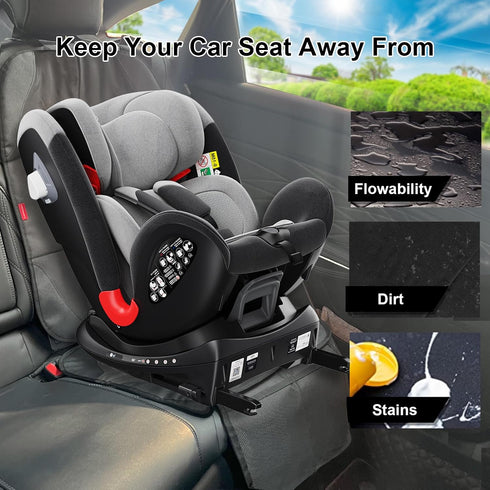 Car Seat Protectors for Child Car Seats 1 Pack Waterproof Leather Seats Protectors with Non-Slip Bottom Large Mesh Pockets Leather and Fabric Car ...