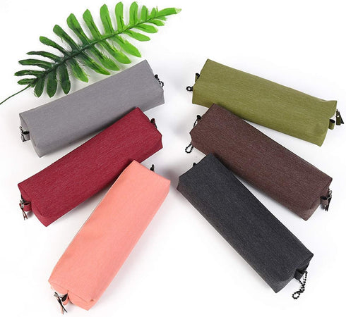 Enyuwlcm Fabric Stationery Stylish Simple Pencil Bag Small Square Waterproof Pencil Case Black and Gray 2 Pack...