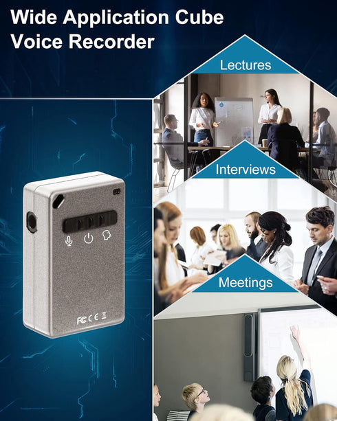 Digital Voice Recorder Cube, Voice Activated Noise Cancelling Sound Recording Device, Play Recorded Sounds by 3.5 Plug Earphone,Digtal Audio Recor...