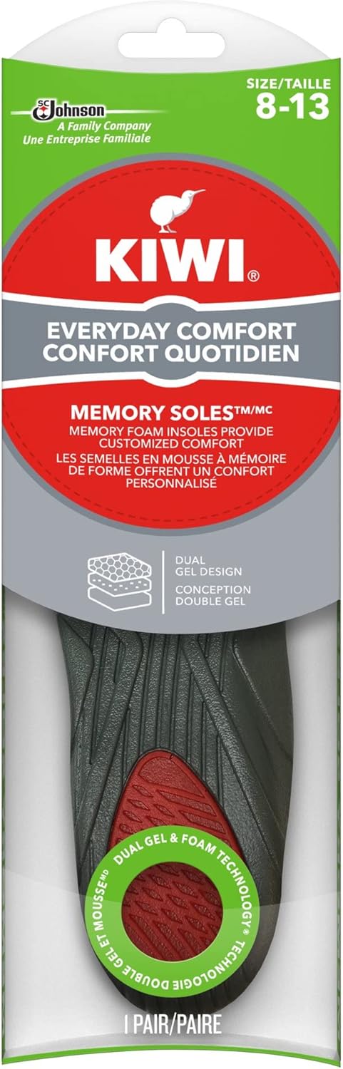 KIWI Shoe Insoles and Inserts for All Day Support , Performance Foam Absorbs Shock for Ultimate Comfort , Memory , Men 8-13...