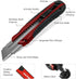 HAUTMEC 25mm Pro Heavy Duty Utility Knife Box Cutter with Extra 10PCS Rust Proof SK2H Black Sharp Blades, Autolock Slider, Sturdy Body for Industr...