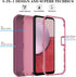 ONOLA Phone Case Compatible with Samsung Galaxy A14 5G with HD Screen Protector (2 Pack), Durable Shockproof 3-Layer Cover (WineRed Pink)...