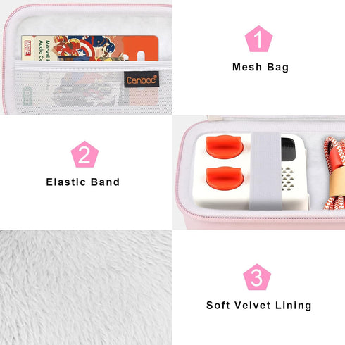 Canboc Carrying Case Compatible with Yoto Mini Bluetooth Travel Audio & Music Player, Mesh Pocket fit Audiobook Cards, Music Player Storage Bag, P...