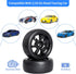 PreGlued 12mm Hex Wheel Rims & OD 2.56" Rubber Tires for 1/10 On-Road Touring Car Drift for Traxxas 4tec 2.0 3.0 Tamiya TT02 TT01 HPI RS4 Wltoys 1...