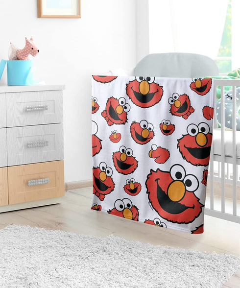LOGOVISION Sesame Street Lightweight Baby Blanket, 30"X40", Elmo Face Pattern Unisex for Infants Girls & Boys...