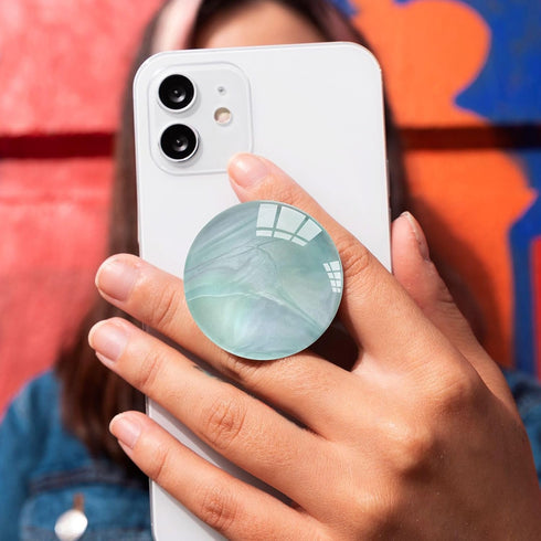 Translucent Clear Phone Grip with Expanding Kickstand,Cell Phone Collapsible Stand White Shell Pattern Design for Smartphones...