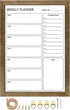 Dry Erase White Board &Weekly Calendar Board, Magnetic Whiteboard for Wall,10.5“x14.5" Solid Wood Rustic Brown Framed Message Board, Planner Board...